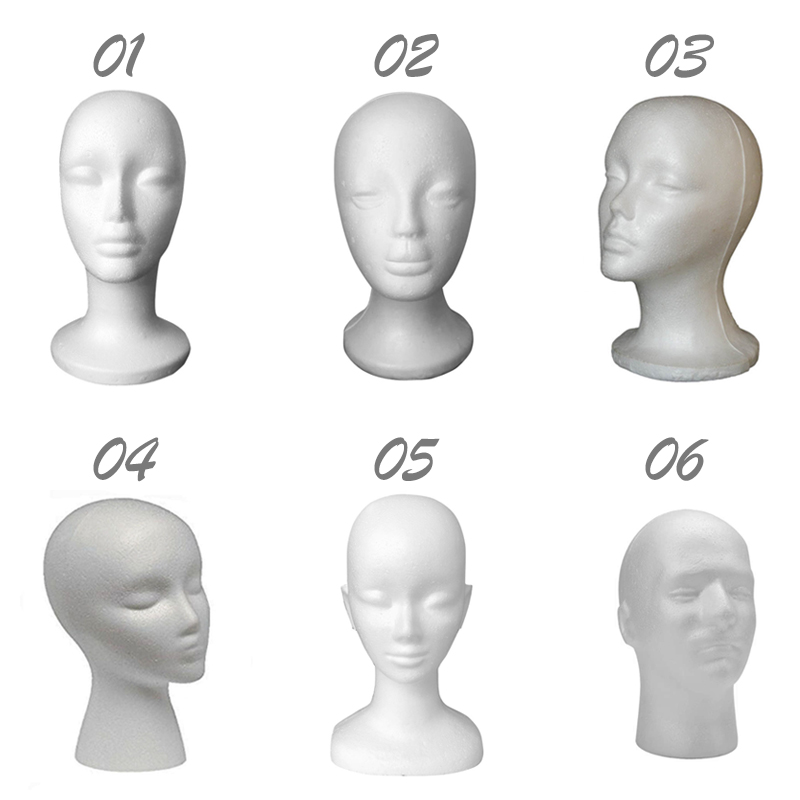 Foam Dummy Head Model Mannequin Head Female Male Hat Glasses Wig Display Props Bubble Mannequin Head