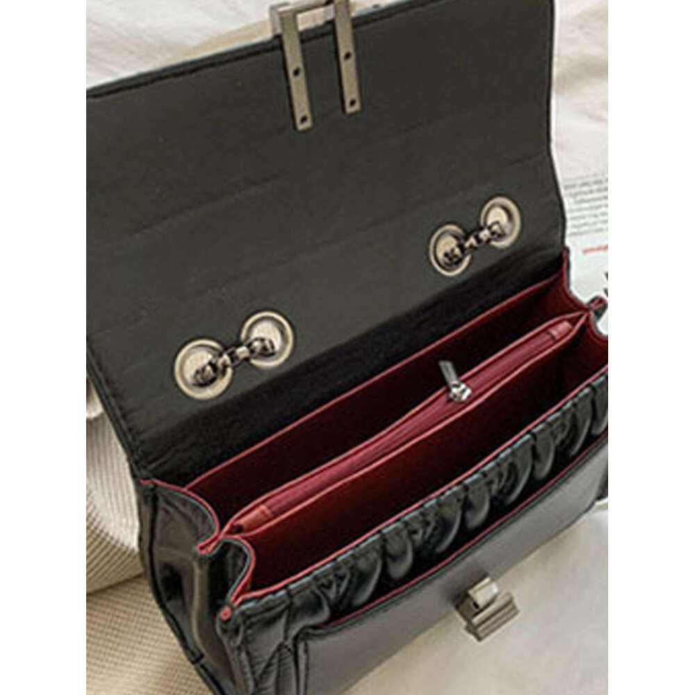 High-grade niche pleated chain summer women's 2024 new crossbody with Y lock bag