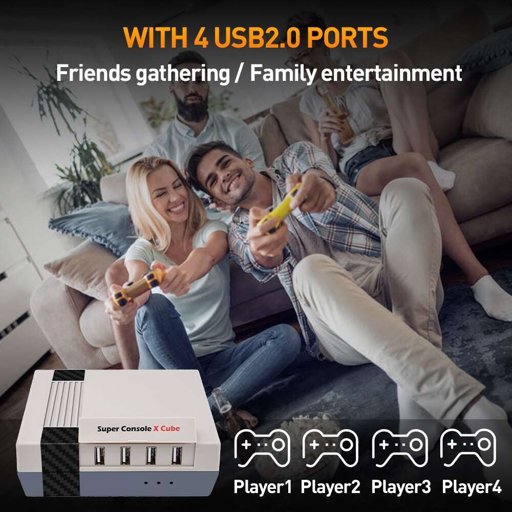 KINHANK Super X Cube Retro Video Game Console Support 60000 Games PS1/PSP/DC/MAME/Arcade HD Output Gift for Kid