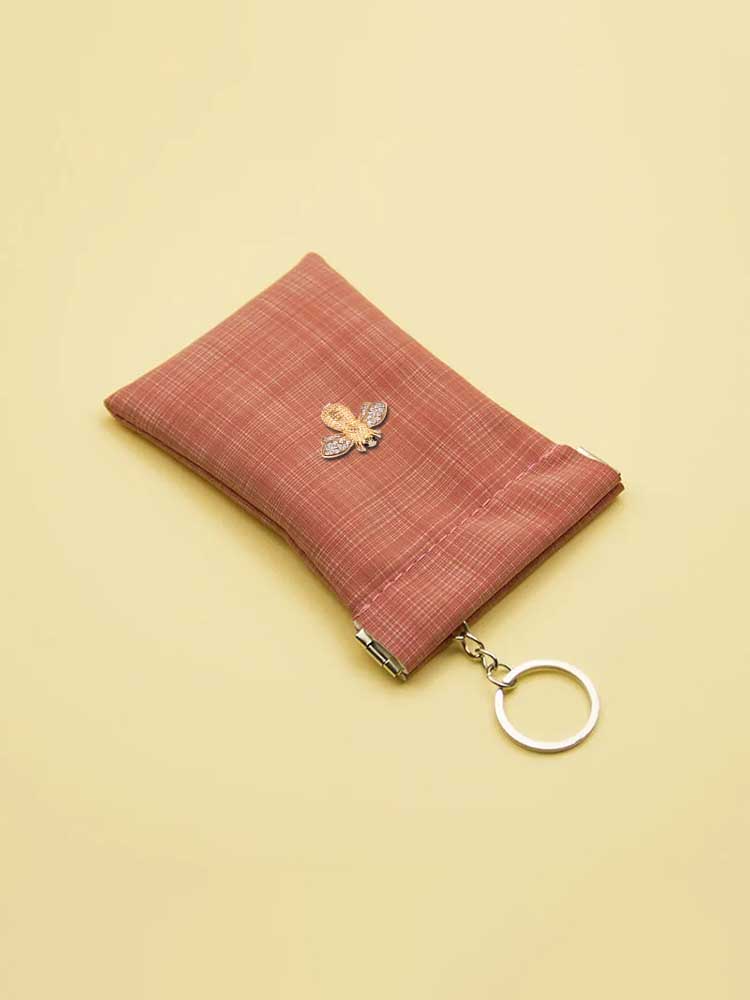 Key Wallets PU Leather Female Scratch-Resistant Decor Pearls Crystals Light White ddbc0