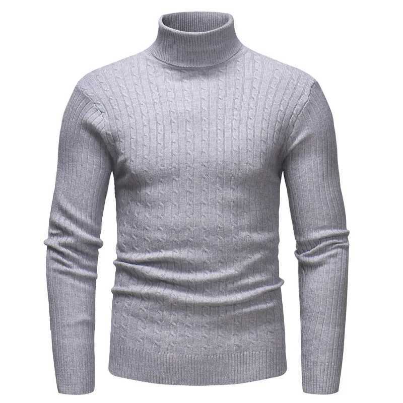 New mens solid color turtle neck striped sweater warm and casual floral sweater in 4 colors W2411111