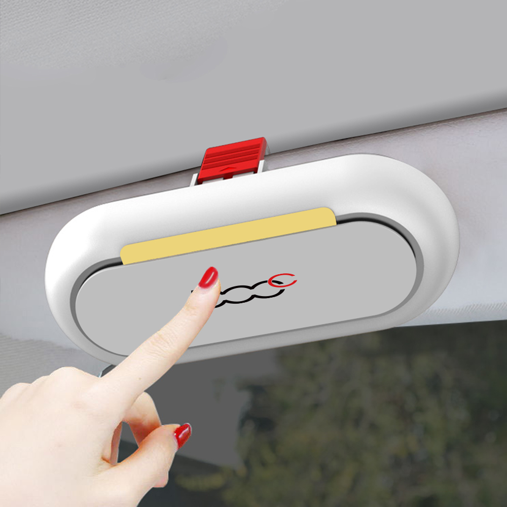 Car Sun Visor Glasses Buckle Case Holder For Fiat 500 500C 2012 500X 500L Abarth 695 Storage Box Car Interior Accessories Tools 58149 5 60771