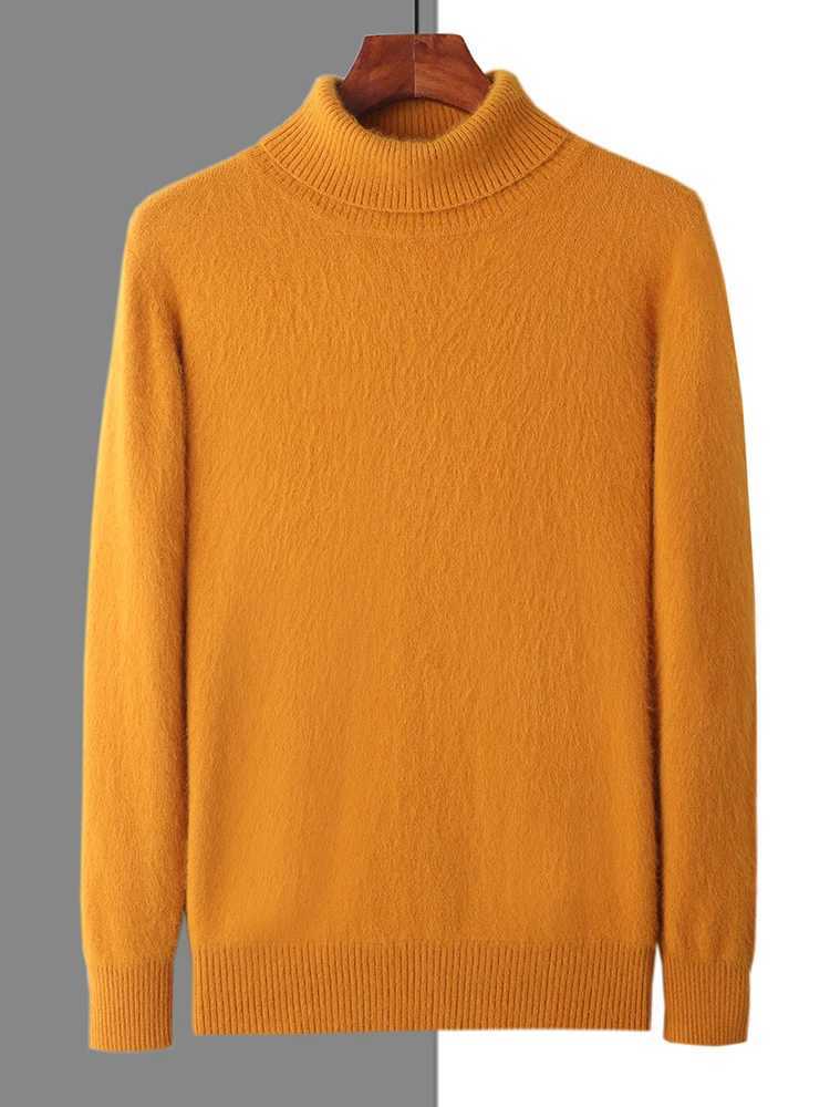 100% mink cashmere mens turtle neck sweater autumn winter thick classic loose knitted Korean mens clothing W2411111