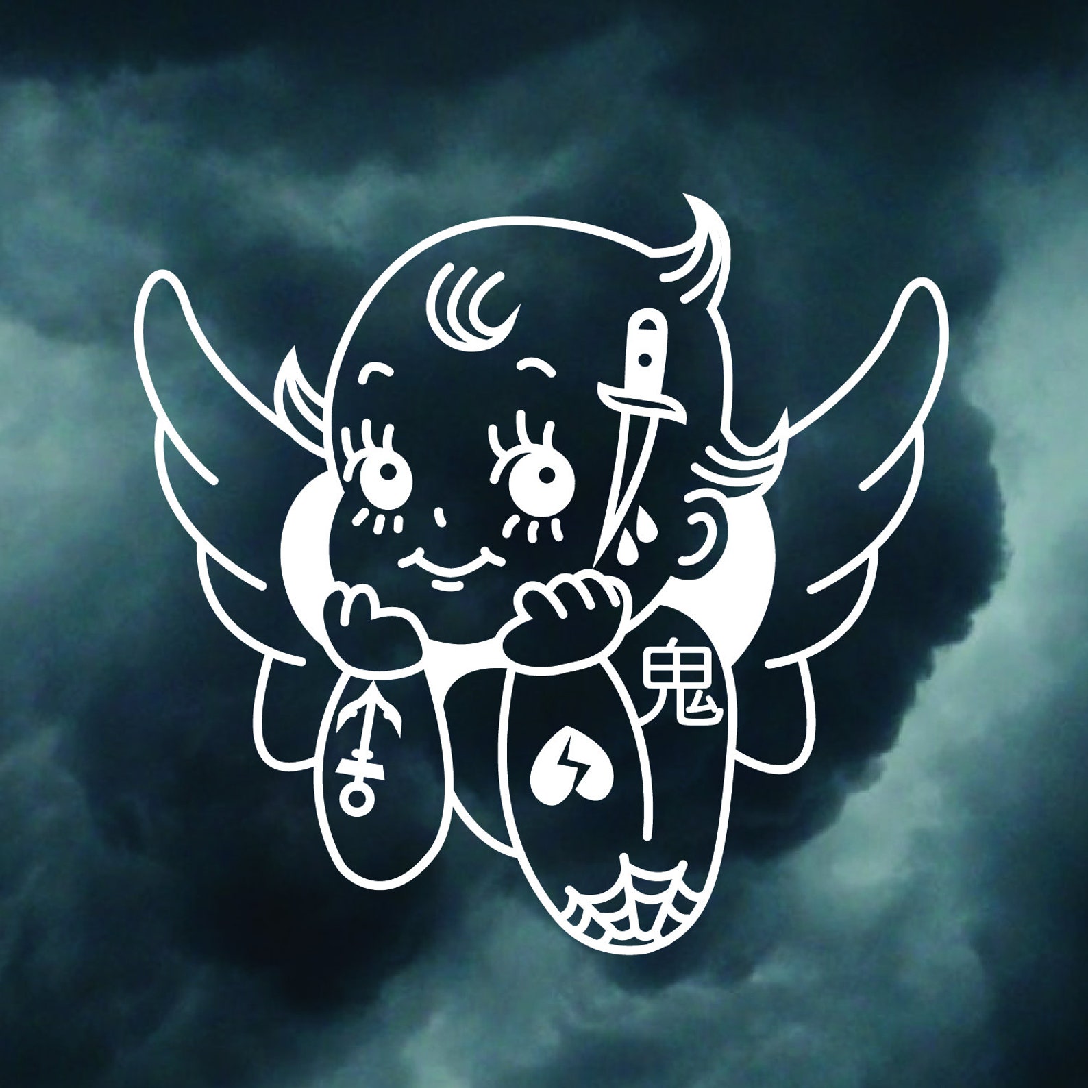 Kewpie Sticker Decal Cute Anime Car Decals Die Cut Vinyl Stickers JDM Angel Devil Kid stickers