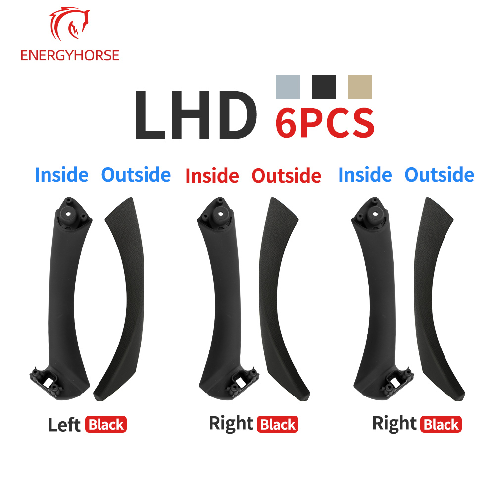 LHD RHD Beige Black Gray Interior Door Pull Handle Set Replacement For 3 Series E90 E91 E92 316 318 320 325 328i 2004-2012