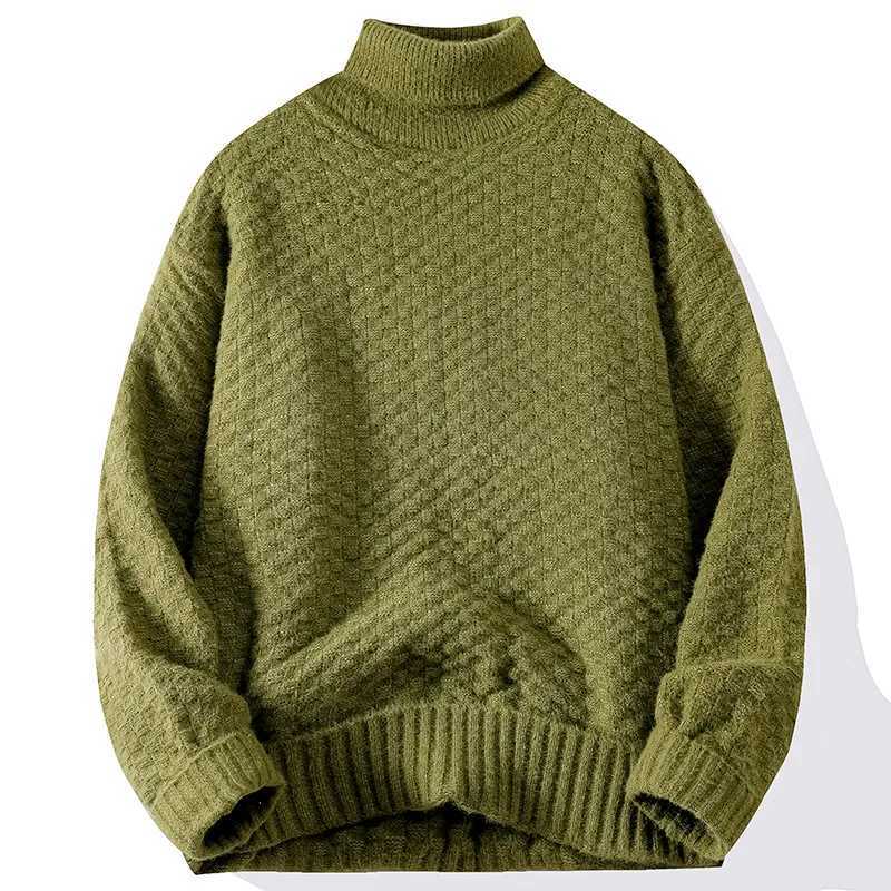 Turtleneck casual knitted sweater long sleeved jacket fashionable top zipper knitted shirt autumn mens clothing W2411111