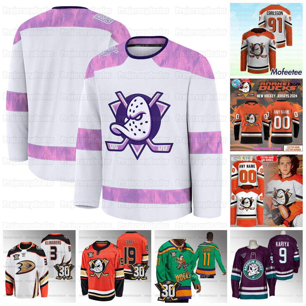 Chris Kreider Jacob Trouba Anaheim Leo Carlsson 2024-25 Ducks Fights Cancer Hockey Jerseys Trevor Zegras Troy Terry Adam Henrique Cam Fowler Ryan Getzlaf