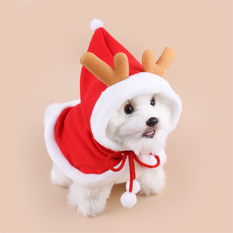 Enjoying Pet Christmas Costumes for Cats Small Dogs Cat Reindeer Antlers Headband Adjustable Doggie Reindeer Hat Santa Scarf, Kitten Christmas Outfit