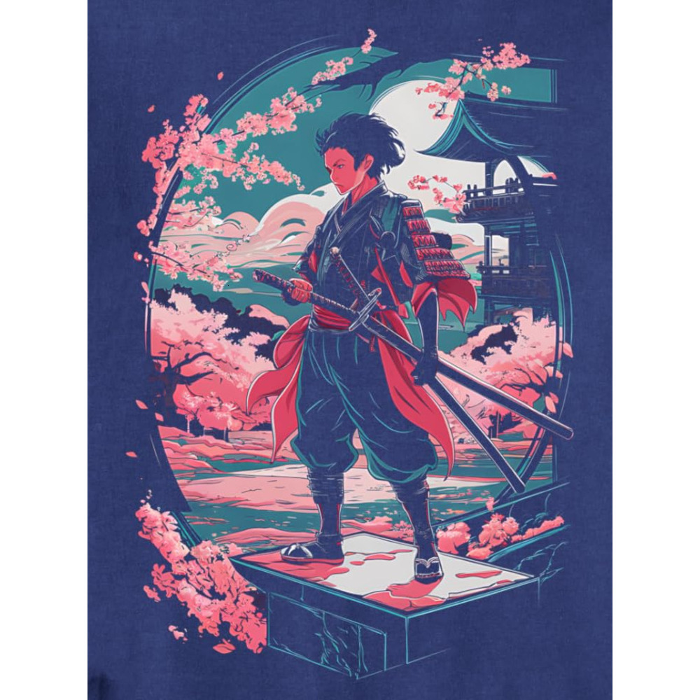 Long Sleeve Shirts for Men sweatshirt Samurai Warrior Japan Anime Manga Graphic Sakura Blossom Sweatshirt T shirt Tee Streetwear Casual tops clothes