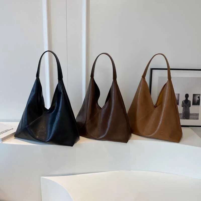 LITTLETON Leather Shoulder Design Fashion for Women 2025 Trend Female Simple Big Underarm Hobo Bag Handbags Purses Tote Bags