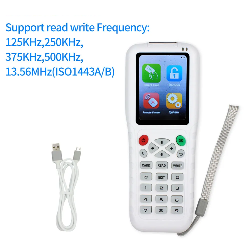 RFID Copier NFC Card Reader Writer Duplicator Cloner 125KHz 13.56 Rfid Key Fob Programmer T5577 UID Rewritable Key Cards USB