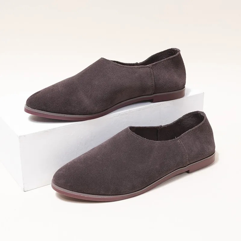 Aiyuqi Ballet Apartment Womens Shoes Leather Large Size 41 42 43 Pointed Toe Womens Shoes 241111