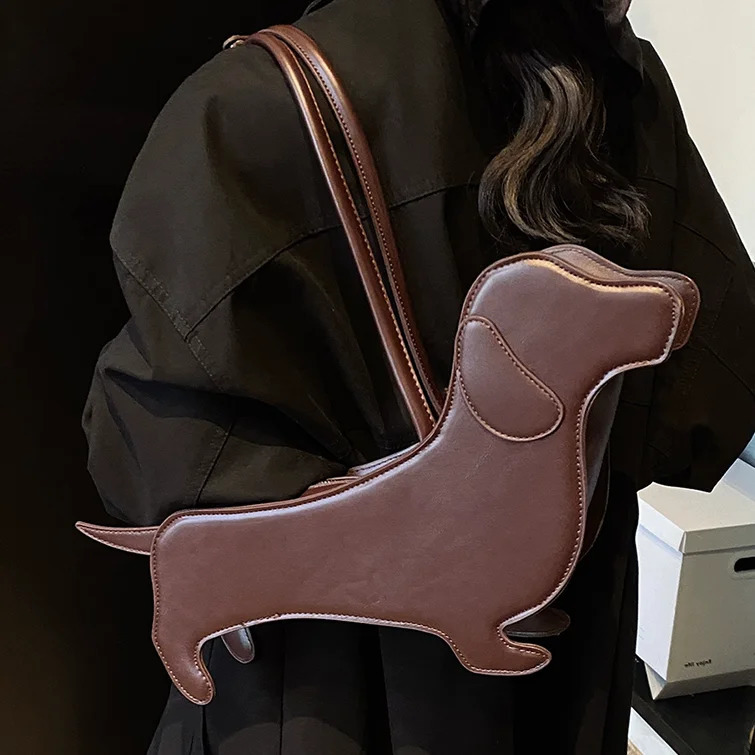 Novelty Cartoon Dog Shaped Armpit Purses Unique PU Leather Handbag Solid ner Bag Funny Shoulder Bags Kawaii Girls Tote 241111