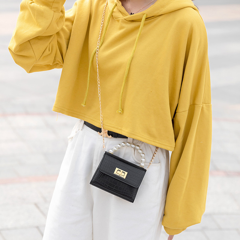 Free Shipping New Ladies Handbags Crocodile Chain Pearl Handheld Jelly Women's Bag Crossbody Bags For Women Designer Bag Luxury Bag Tote Bag