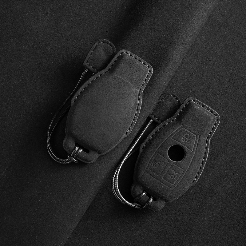 Leather Car Key Case For Mercedes Benz A C E S G Class GLC CLE CLA GLB GLS W X AMG Fob Suede Accessories 5