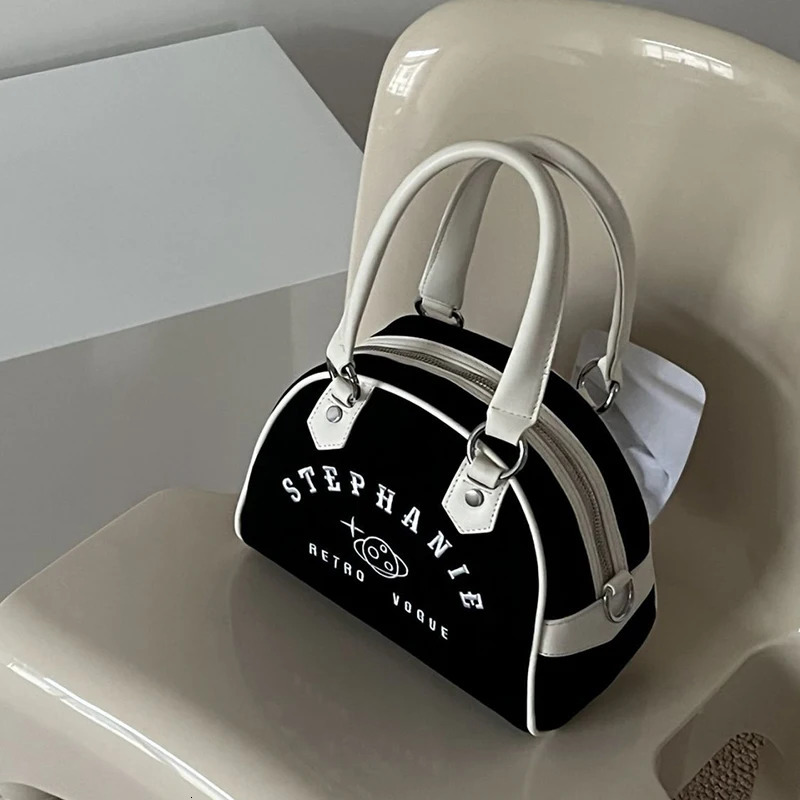 HAEX Retro Women Baseball Handbags Fashion Embroidery Small Capacity Boston Crossbody Shoulder Bags y Sac A Main Femme 241111