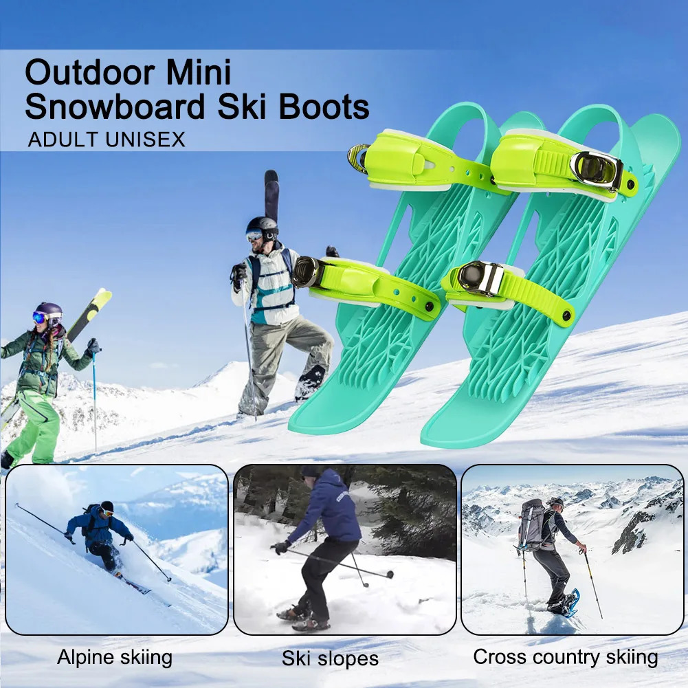 Skis Boots Skiboards Mini Short Ski Skates Snowskates Winter Outdoor Sports Shoes with Storage Bag for AdultsChildren 241112