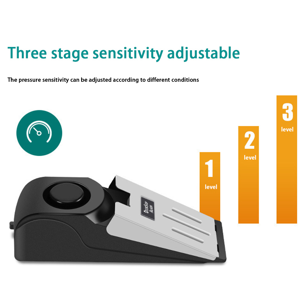 120 Db Stop System Security Home Wedge Shaped Door Stop Stopper Alarm Block Blocking Systerm For Home Dormitory Safety