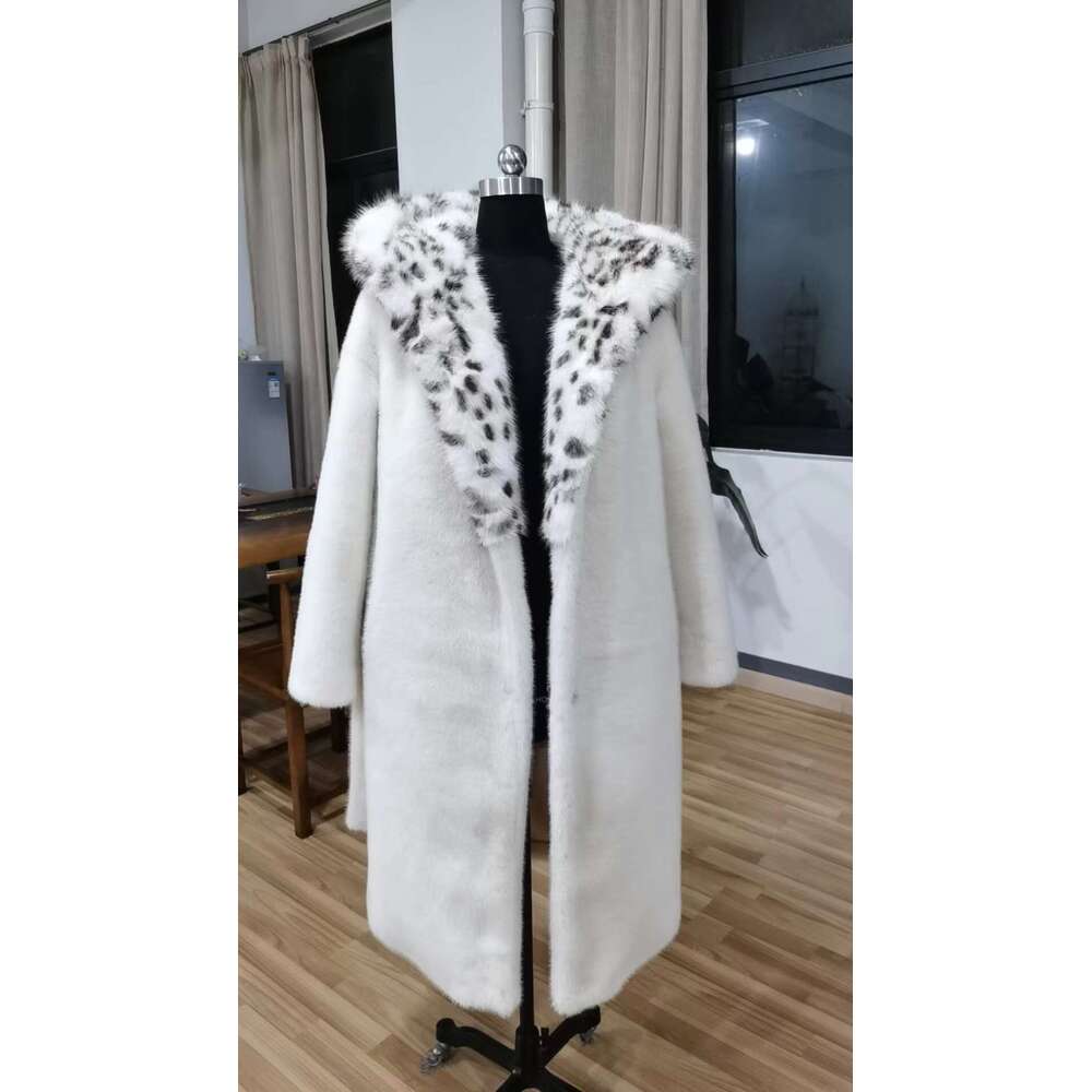 shanshi fur coat women Haining men's and women's mink imitation fox leopard print warm coat fur large