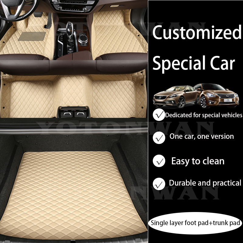 Waterproof Custom Leather Floor Mats + Trunk Mat For Bentley All Models Mulsanne GT BentleyMotors Limited Car Accessories