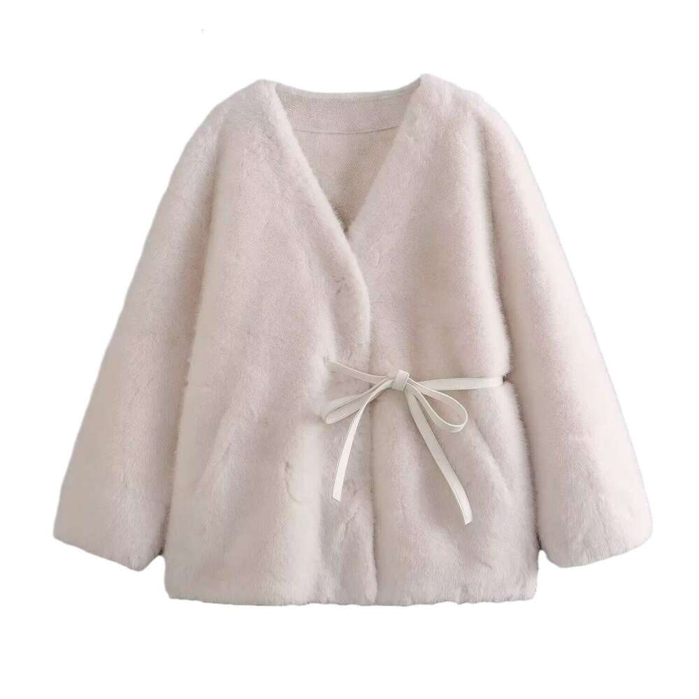 shanshi fur coat women Autumn 18 one-piece coat women's fashion mink fur imitation rope
