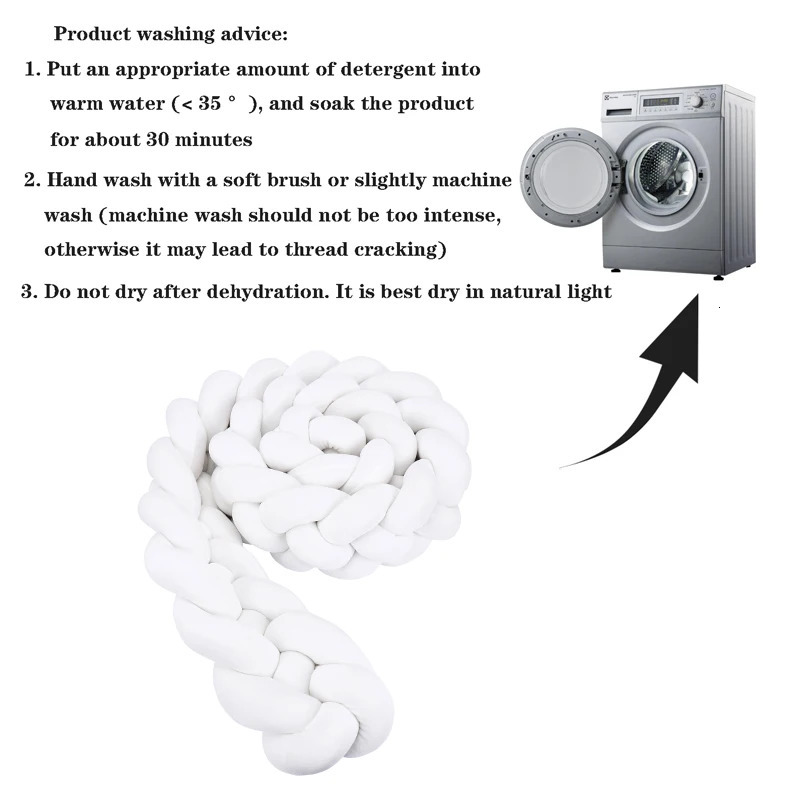 1M-4M Braided Baby Bed Bumper Handmade Cushion Knotted Braid Pillow Soft Pad Baby Room Decor Protector 240329