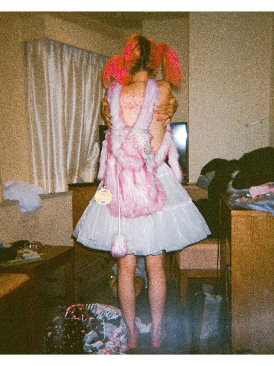 JIAERDI Plush Pink Y2k Backpack Womens Fur Soft Large Capacity Backpack Womens Retro Harajuku Mochila Aesthetics 241111