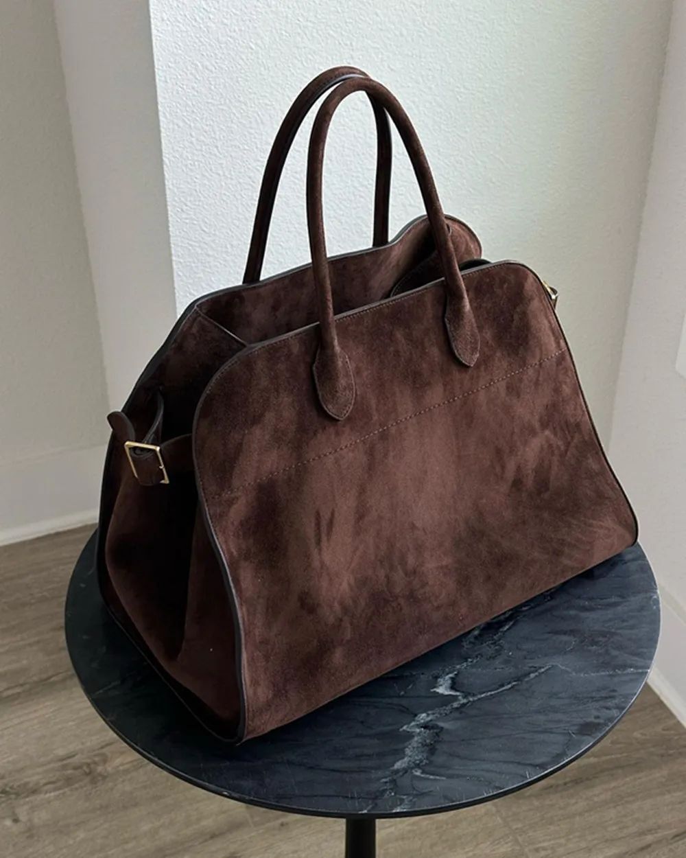 Design Handbag Leather High-Capacity Commuting Bag, Cowhide Suede Briefcase Genuine Leather Formal Style