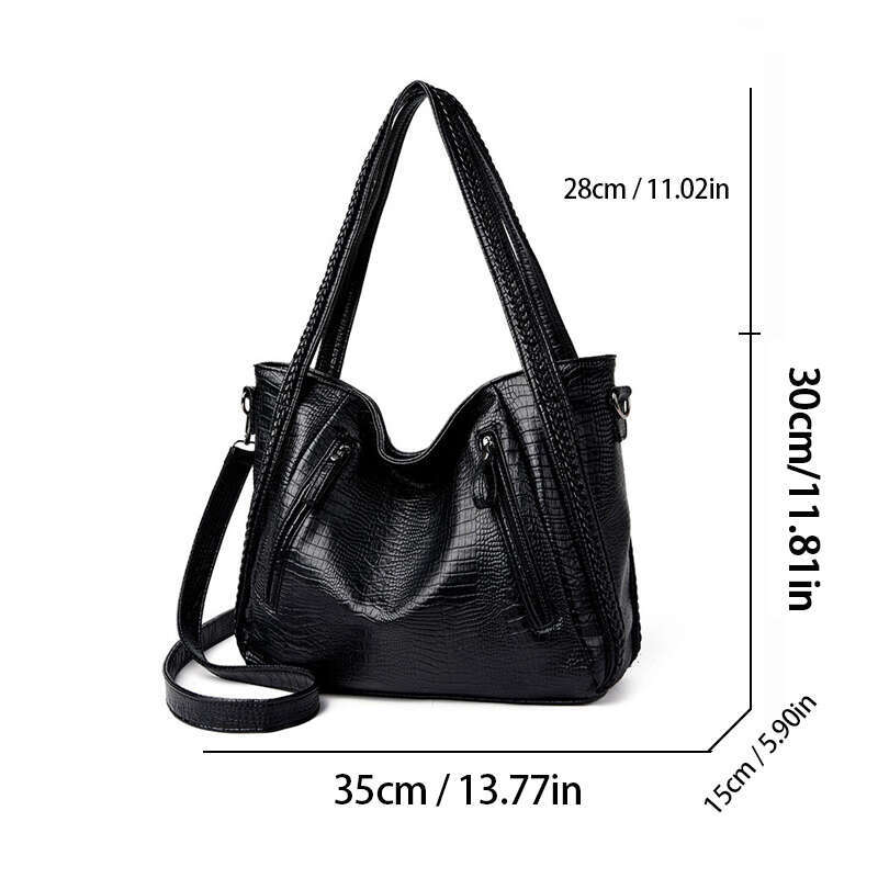 2024 spring new Japanese and South Korean version of crocodile one-shoulder women's bag large capacity handbag crossbody ladies