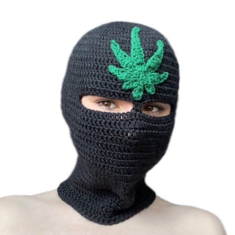 Balaclava Horrid Skull Crocheted Hat for Women Men Picture Props Scary Robber Cap Cosplay Halloween Party