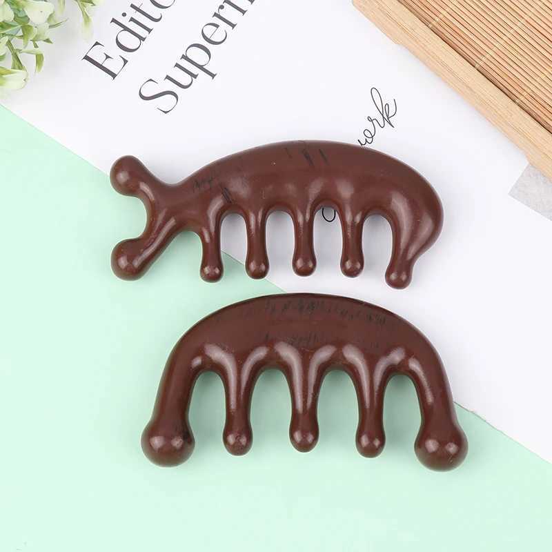 Pc resin massage comb head meridian scalp comb face shoulder neck scraping treatment anti-static wide tooth comb W241112