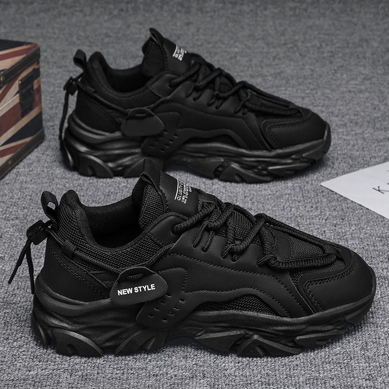 Men's Shoes Running Shoes Black White Non-Slip Lace Up Breathable Durable Outdoor Activities Sneakers