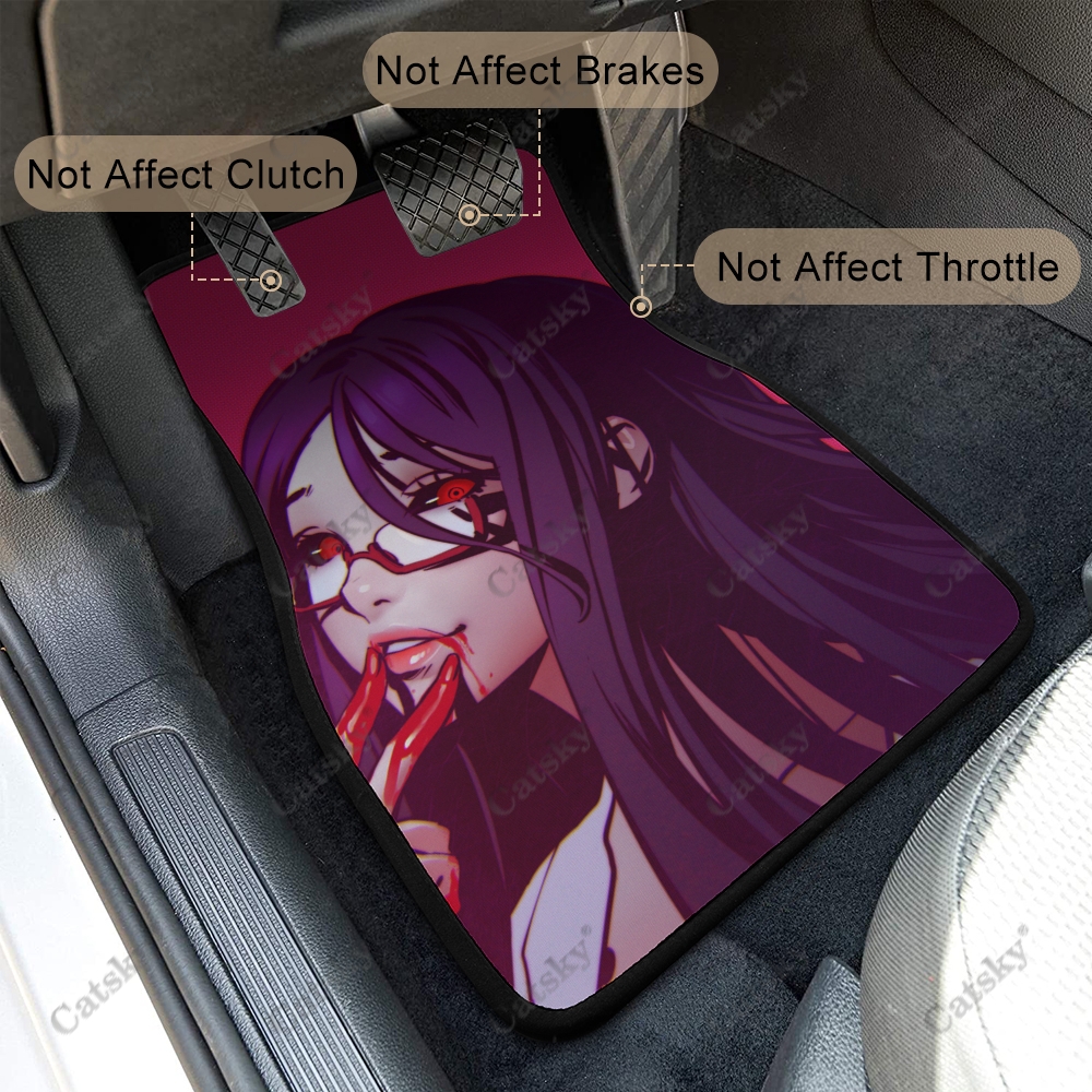 Rize Kamishiro tokyo ghoul Car Floor Mats Carpet Non-Slip Rubber Mats 4-Pack for Car Accessories SUV Truck Floor Mats