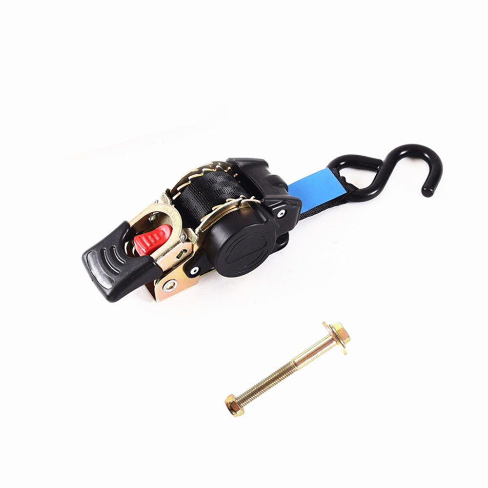 Auto Retract Transom Tie Down Hooks Safety Retractable Compact Cargo Strap Motorcycle Trailer Aids