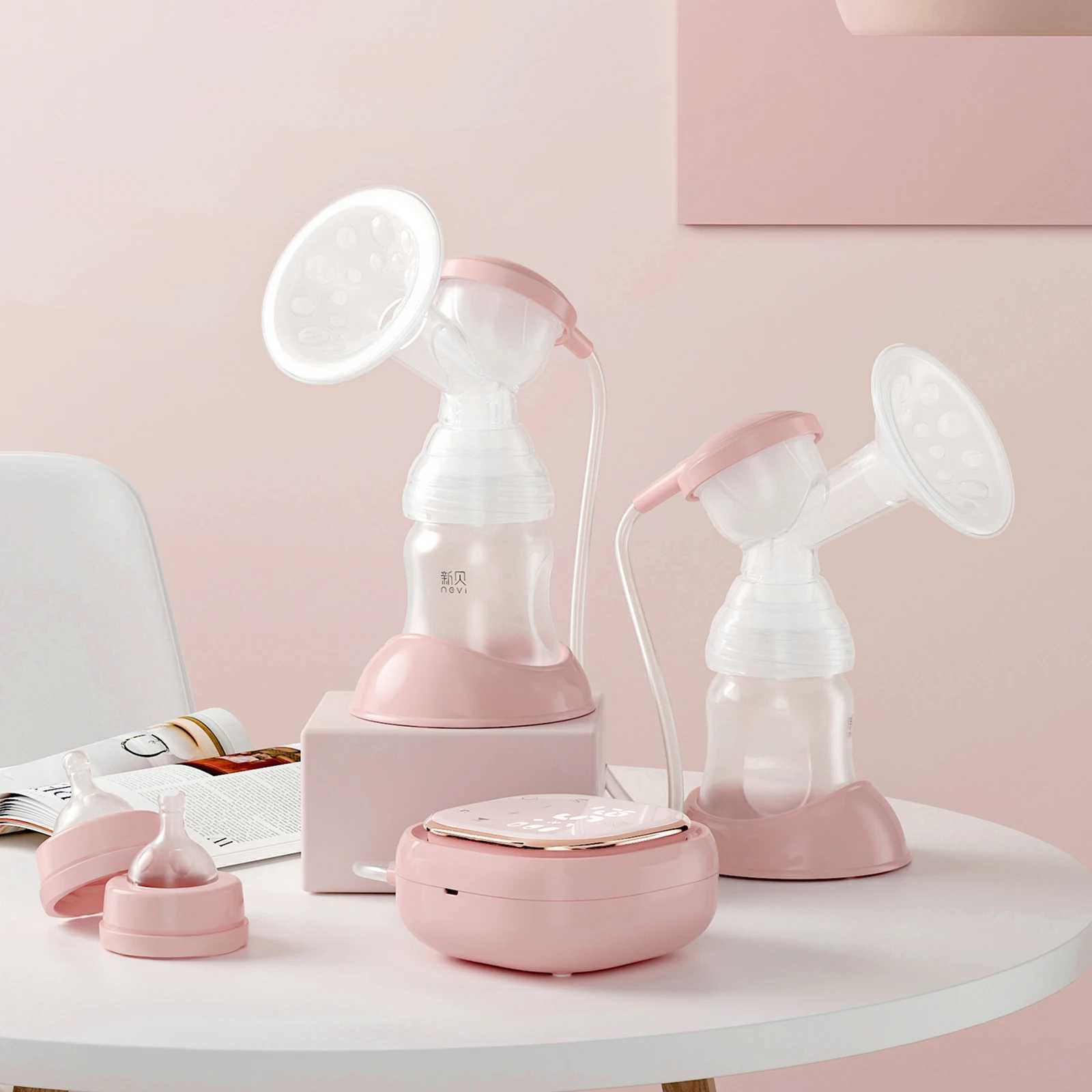 Breastpumps Breastpumps NCVI Double Electric Breast Pumps 3 modes 9 levels Protable Dual Breastfeeding Milk Pump Night Light Touch Screen 240412