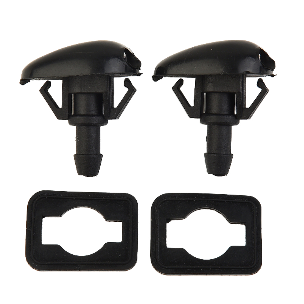 2x Water Jet Nozzle Front Windscreen Washer Nozzle ABS Plastic Black For Nissan Navara D22 D40 Pickup Silvia S14 S15 Windshield
