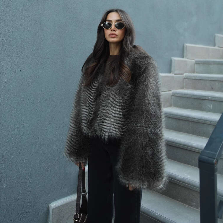 shanshi fur coat women Autumn New Women's Solid Color Premium Short Plush Fur Coat