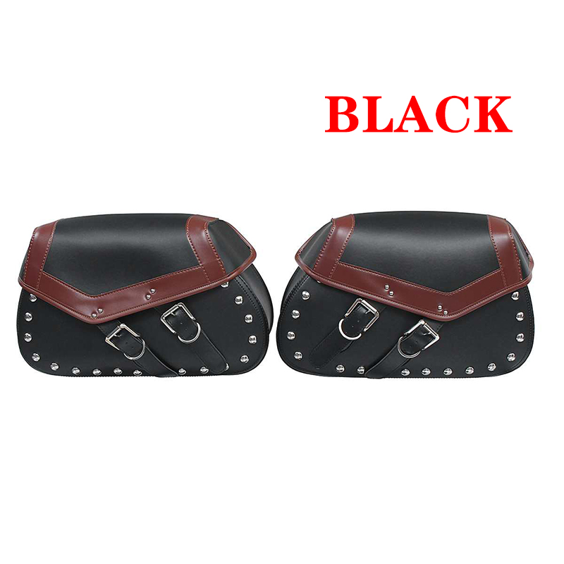 Motorcycle Saddlebag Waterproof Leather Side Tool Lage Bags Saddle Bag Pouch Black/Brown Honda Harley18L For Kawasaki