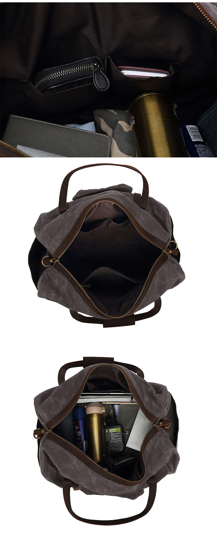 Wax Canvas Duffel bag travel bag casual man bag single shoulder messenger travel bag ea571