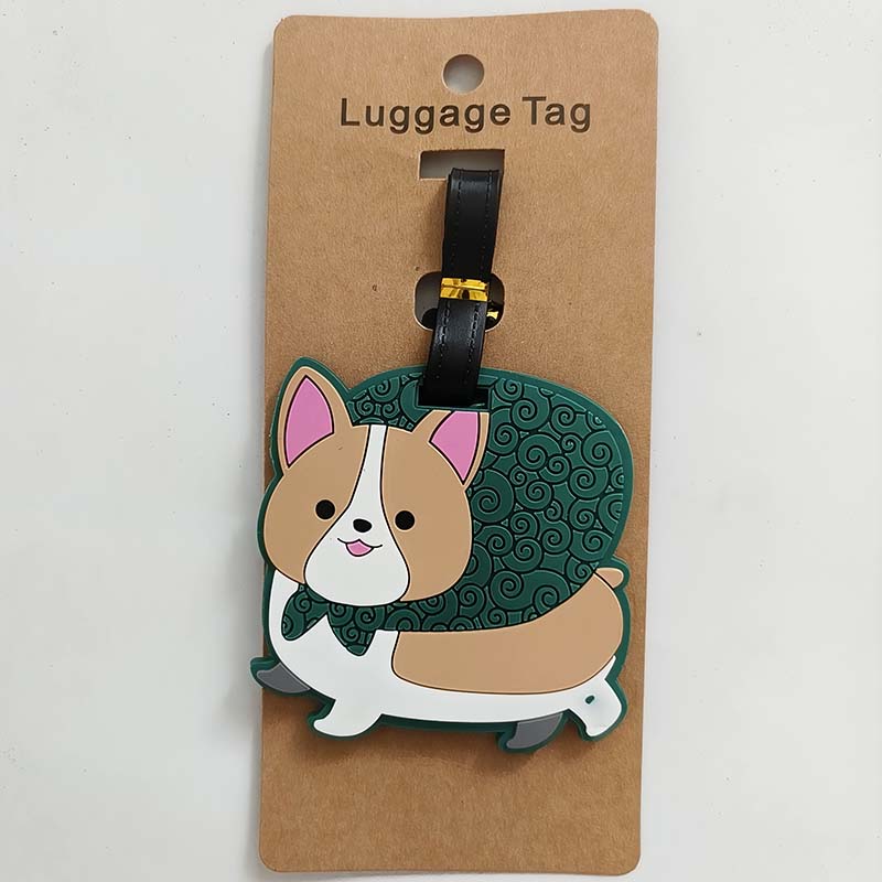 Travel Accessories New Design Corgi Dog Lage Tag Silica Gel Suitcase ID Addres Holder Baggage Boarding Portable Label