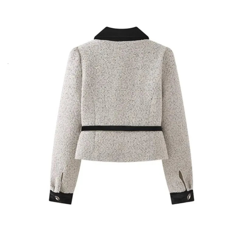 High end Socialite set for womens clothing for autumn and winter velvet patchwork work collar with jacket paired two-piece set 241112