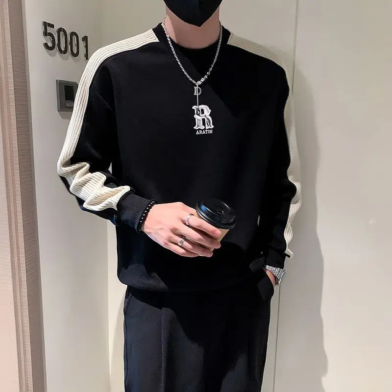 Top white mens rock mens sweater long sleeved funny Y2k Xl original fashion trend Xxl 241112