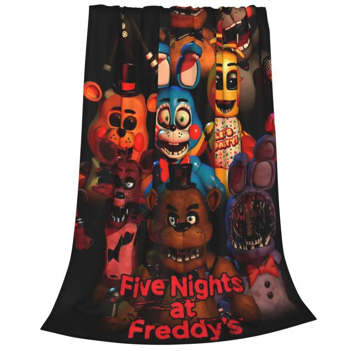Five Nights Horror Game Blanket Fleece Spring/Autumn Cartoon Freddys Lightweight Thin Throw Blankets for Sofa Bedroom Rug PieceXJ241111