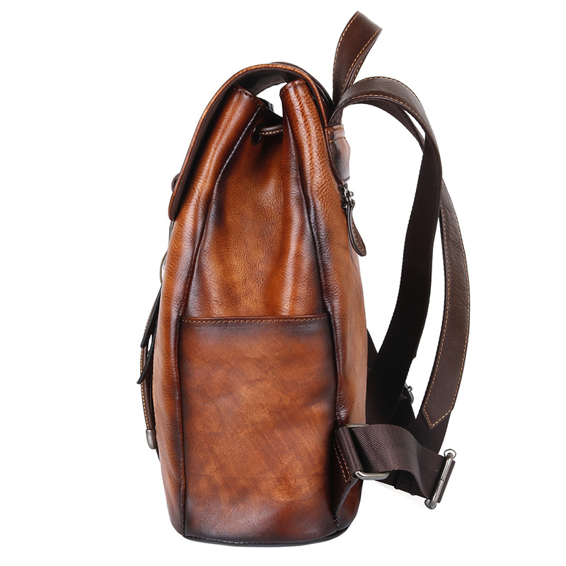 Women Natural Skin Backpack For Girls School Book Bags Daypack Knapsack Retro Female Travel Laptop Bag Genuine Leather Rucksack 239df