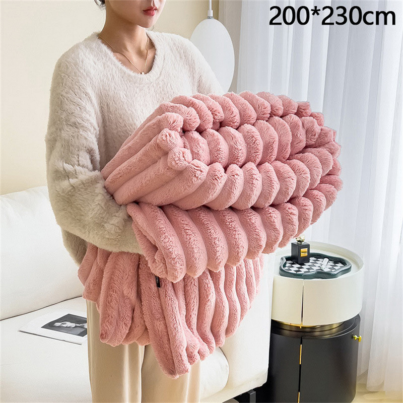 2023 Winter Fur Plush Blanket Warm Super Soft Blankets Bed Sofa Cover Luxury Fluffy Throw Blanket Bedroom Couch Pillow Case