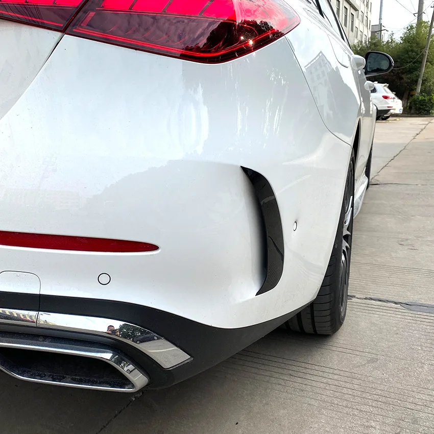For Mercedes-Benz C-Class W206 Sedan S206 Touring C200 C260 C300 AMG 2022-2023+ Rear Bumper Splitter Spoiler Canard Vent Cover