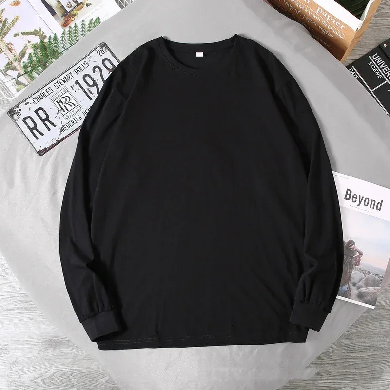 12XL 10XL 9XL oversized mens solid color long sleeved T-shirt plus large casual loose mens oversized T-shirt 241112