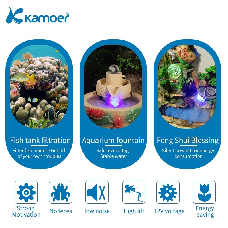 kamoer Submersible Water Fountain Pump Filter Fish Pond Aquarium Water Pump Tank Fountain Q500