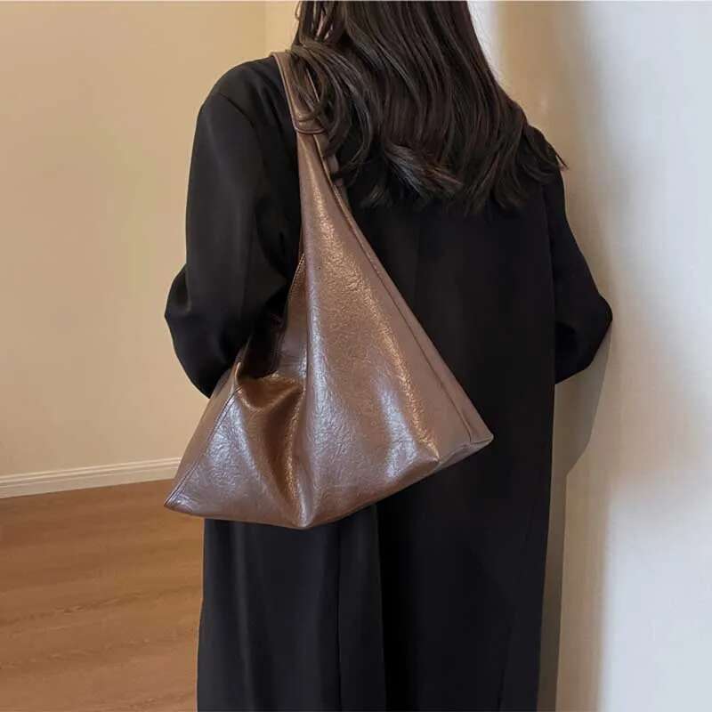 LITTLETON Leather Shoulder Design Fashion for Women 2025 Trend Female Simple Big Underarm Hobo Bag Handbags Purses Tote Bags
