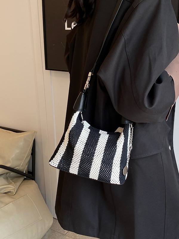 Striped For Bags Handbags Women Versatile Handbag, Shoulder Crossbody Bag, Commuting Dumpling Bag
